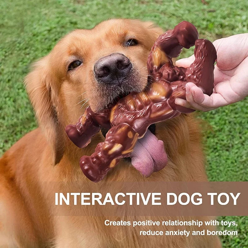 Indestructible dog chewing toys in the shape of an indestructible diamond, strong large dog biting toys, real beef-flavored pet