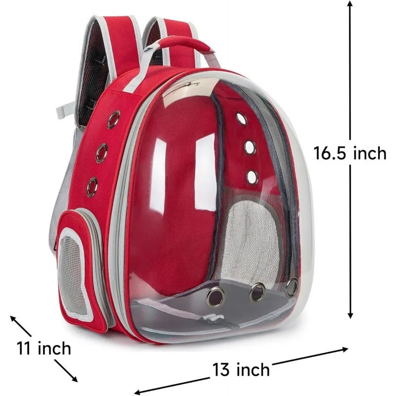Red Fashion Pet Backpack Carrier for Travel Suitable for Carrying Small to Medium Pets