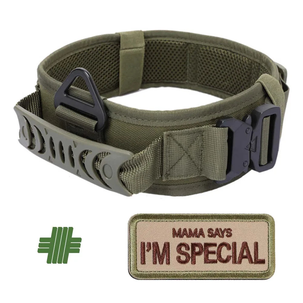 Classic Adjustable Dog Collar, Reflective Training Military Dog Collar, Nylon Heavy Duty Tactical Dog Collar, German Shepherd
