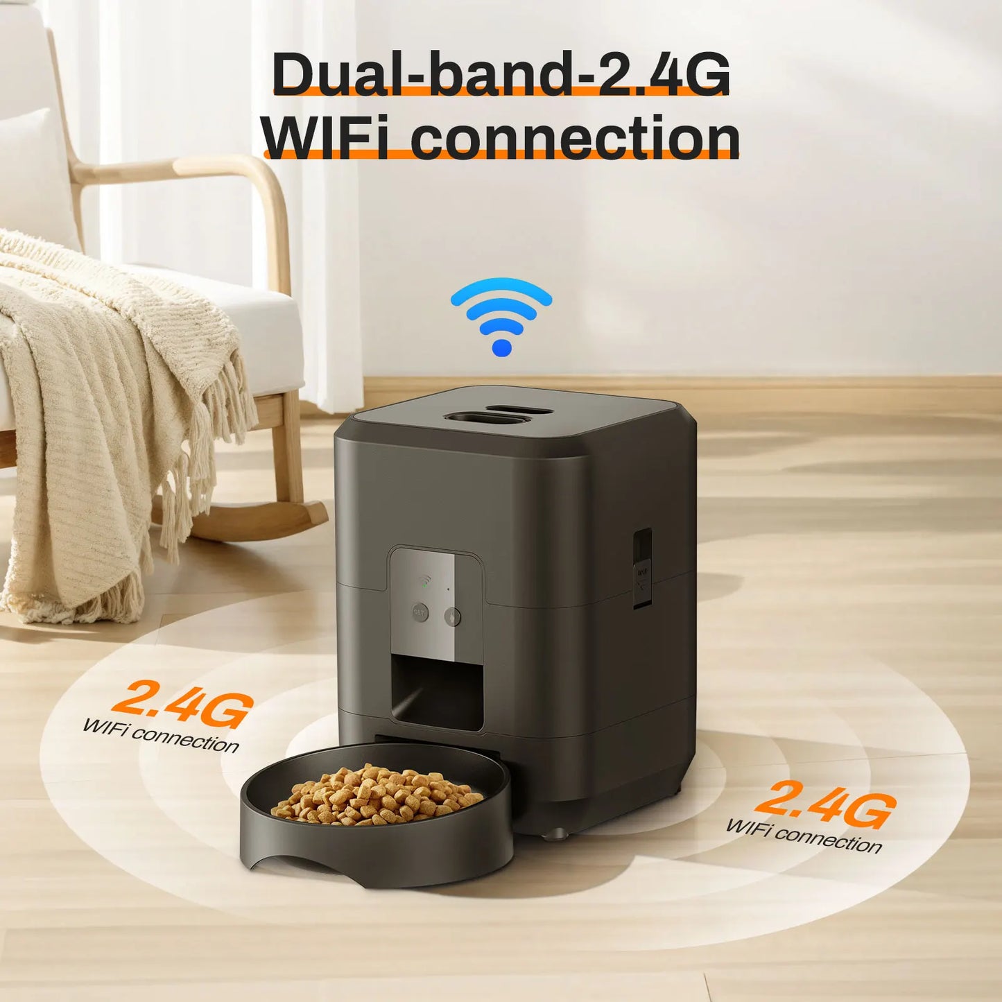 Smart Pet Feeder Automatic Cat Dog Food Dispenser, Timed Feeder with Programmable Portion Control, Slow Eat Bowl for Small Dogs