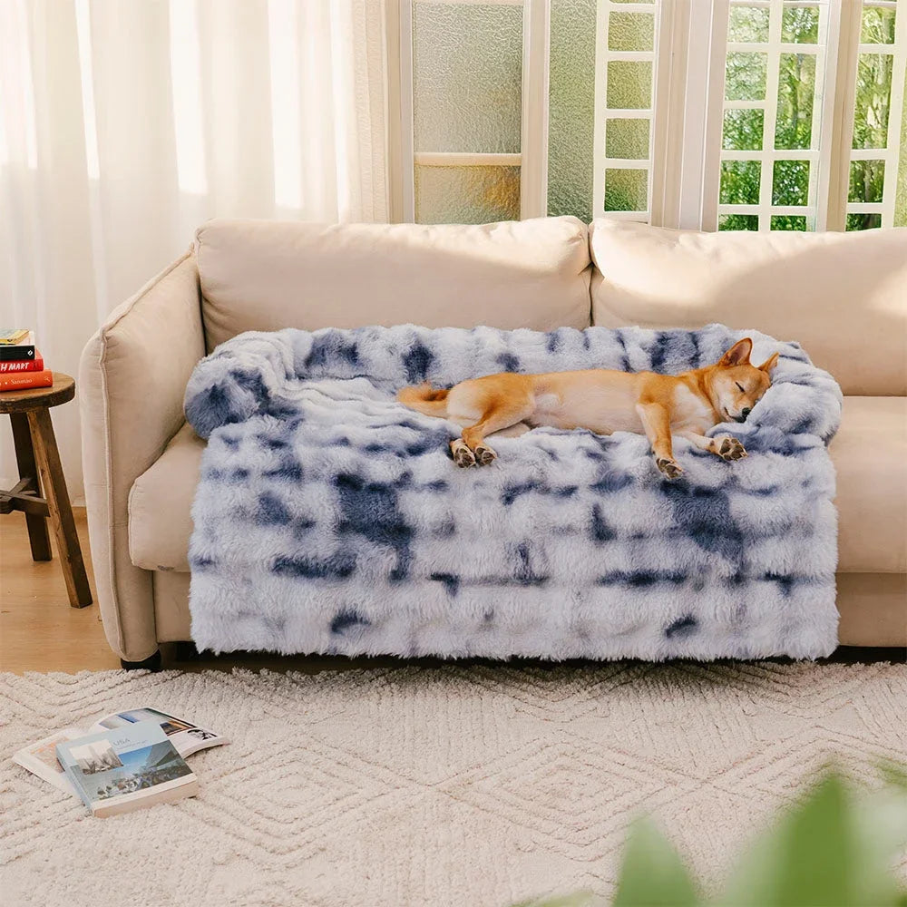 Plush Dog Bed Soft Plush Dog Pad, Sofa Couch Pet Furniture Protector Cover, Washable, Blanket Cushion Dog Kennel