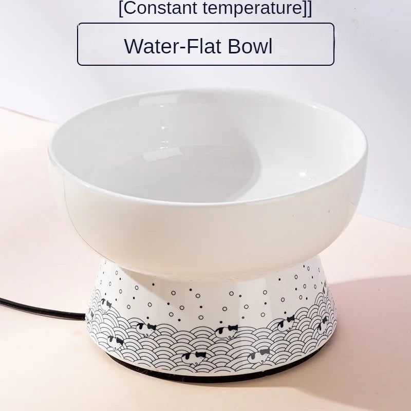 Japanese Style Cat Bowl Ceramic Double Bowl Anti Knock Food Bowl Dog Bowl Cat Drinking Bowl Automatic Drinking Pet Supplies