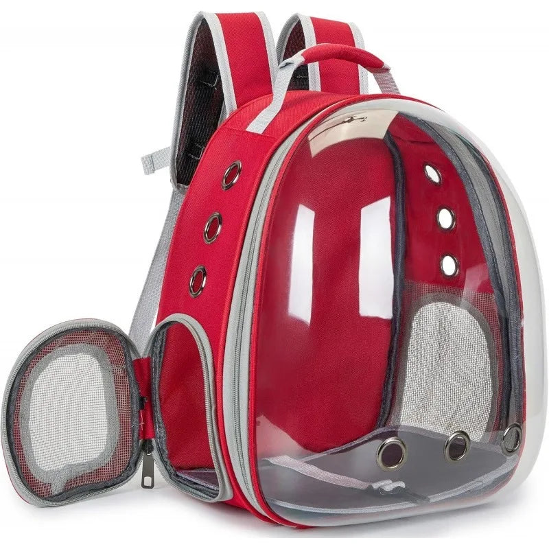Red Fashion Pet Backpack Carrier for Travel Suitable for Carrying Small to Medium Pets