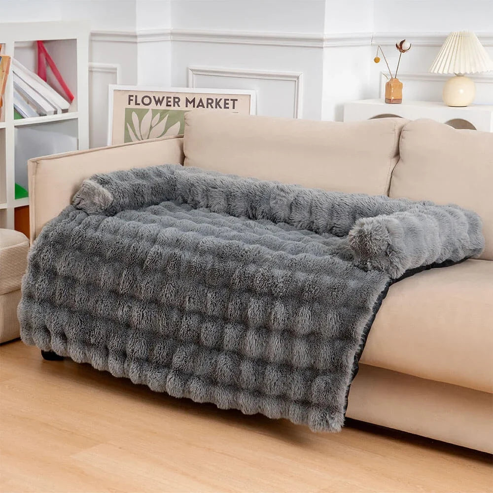 Plush Dog Bed Soft Plush Dog Pad, Sofa Couch Pet Furniture Protector Cover, Washable, Blanket Cushion Dog Kennel