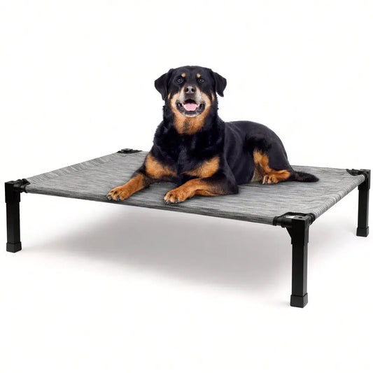 Dog Supplies Pet Furniture And Beds Dog Bed Elevated Dog Bed Portable Outdoor Dog Cot For Large Pets, Stable AntiSlip Feet,Breat