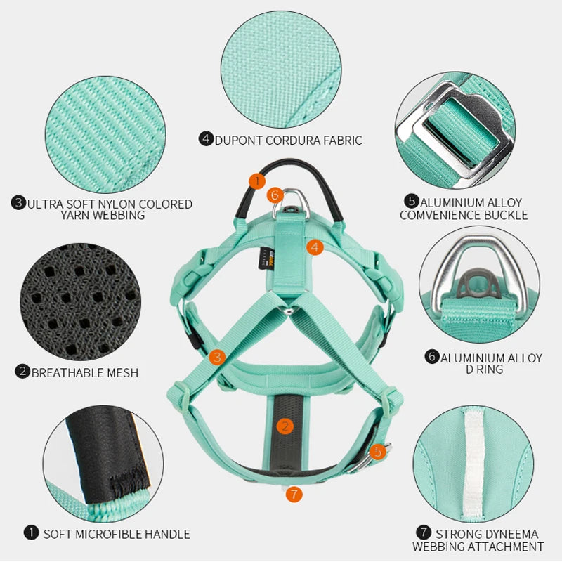 Pet Dog Harness No Pull Reflective for Small Medium Large Dog Explosionproof Vest Harness Adjustable Breathable dog Chest Straps