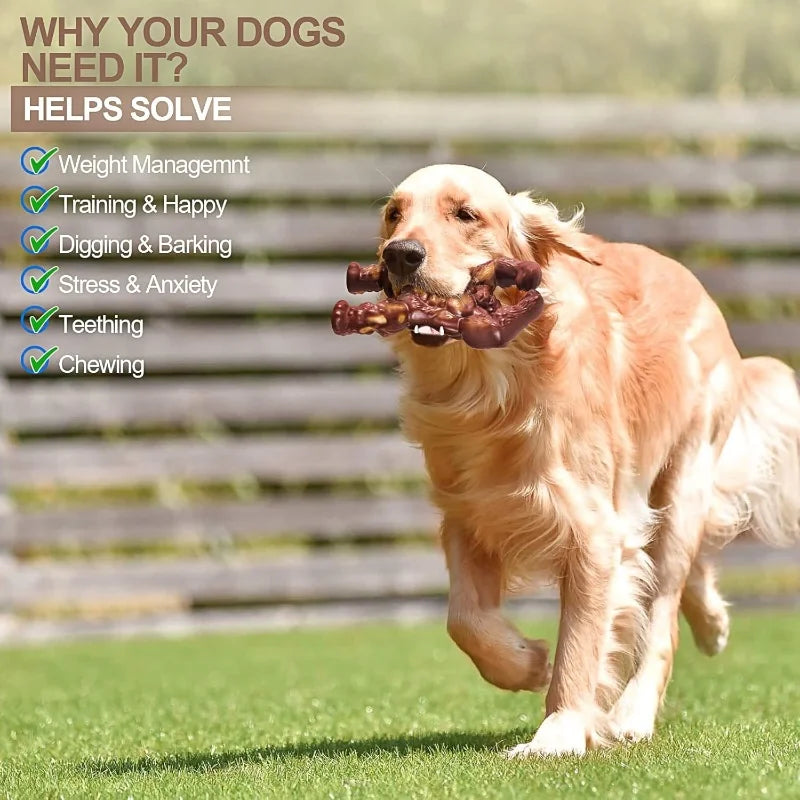 Indestructible dog chewing toys in the shape of an indestructible diamond, strong large dog biting toys, real beef-flavored pet