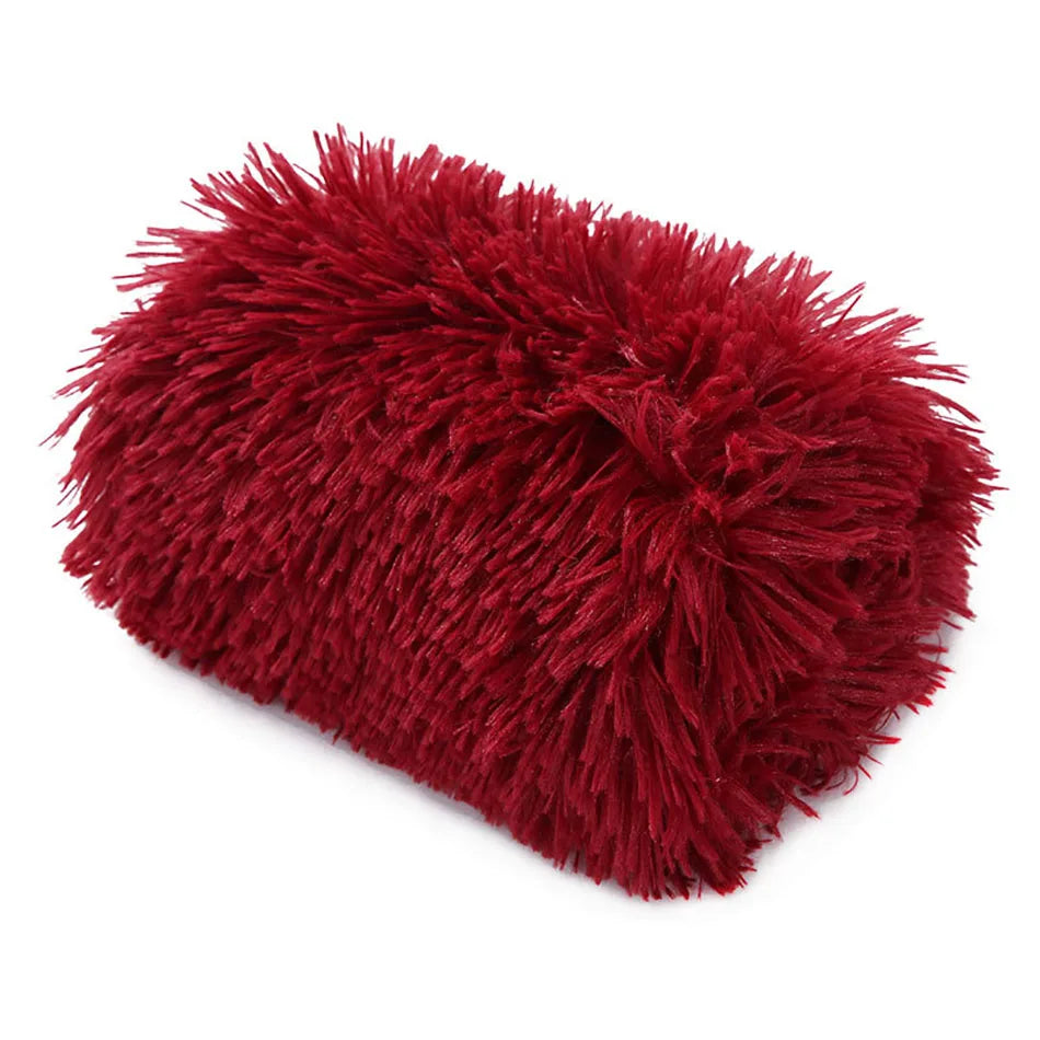 Dog Bed Mat Pet Cat Plush Soft Warm Cushion Pet Washable Candy Colored Blanket Kennel Puppy Pet Cat Dog Supplies Suit For Winter