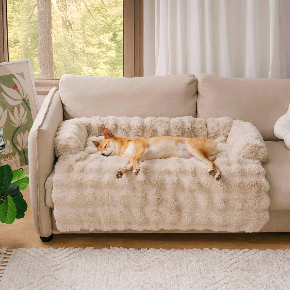 Plush Dog Bed Soft Plush Dog Pad, Sofa Couch Pet Furniture Protector Cover, Washable, Blanket Cushion Dog Kennel