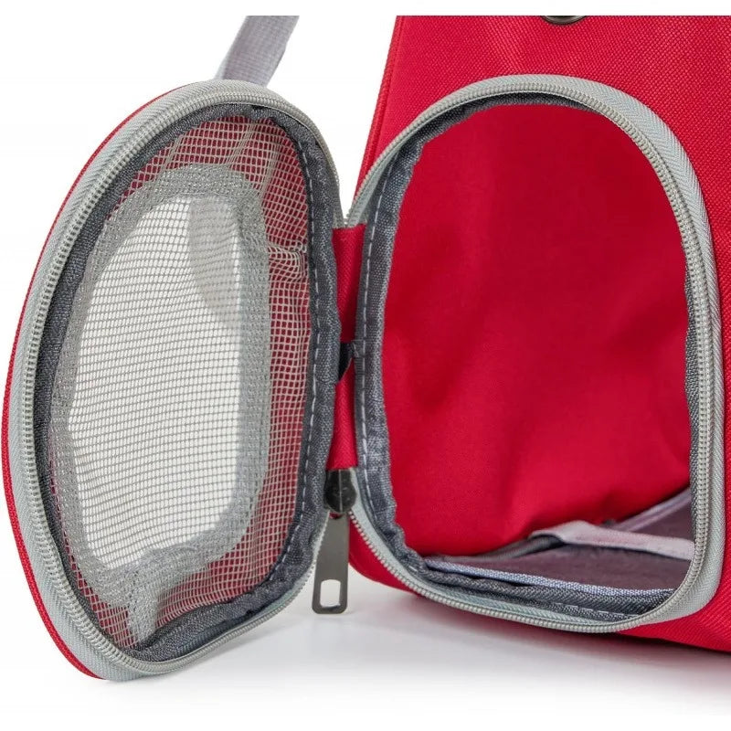 Red Fashion Pet Backpack Carrier for Travel Suitable for Carrying Small to Medium Pets