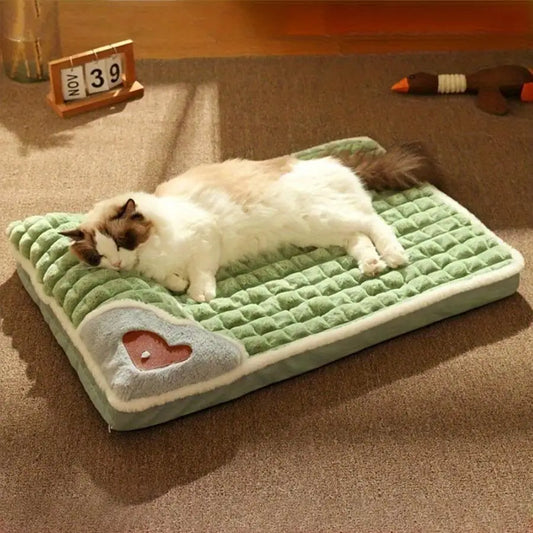 Winter Pet Bed Mat with Zipper Remolvable Elastic Cat Bed for Dog Sleeping Mat Washable Cat Nest Pet Sofa Cushion for Medium Dog