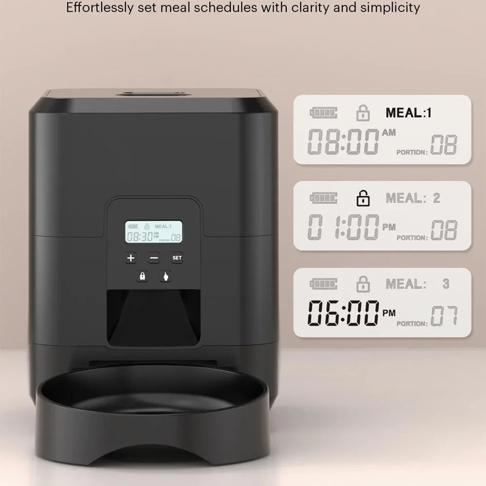 Smart Pet Feeder Automatic Cat Dog Food Dispenser, Timed Feeder with Programmable Portion Control, Slow Eat Bowl for Small Dogs