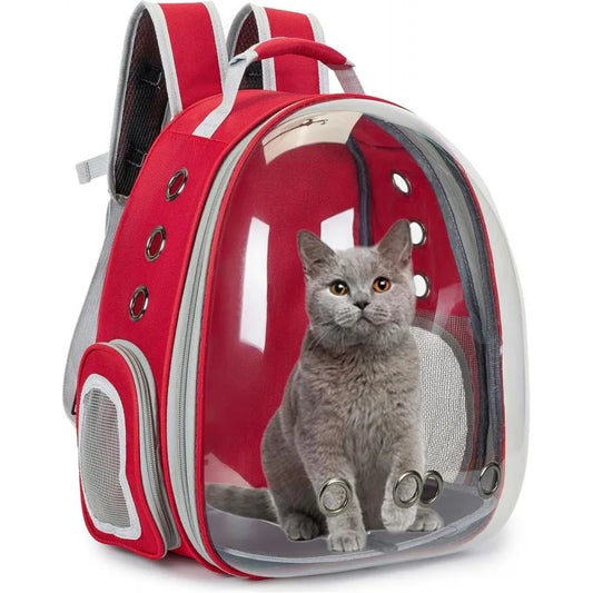 Red Fashion Pet Backpack Carrier for Travel Suitable for Carrying Small to Medium Pets