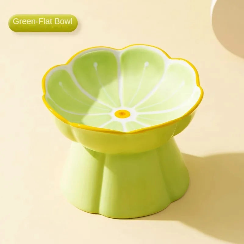 Japanese Style Cat Bowl Ceramic Double Bowl Anti Knock Food Bowl Dog Bowl Cat Drinking Bowl Automatic Drinking Pet Supplies