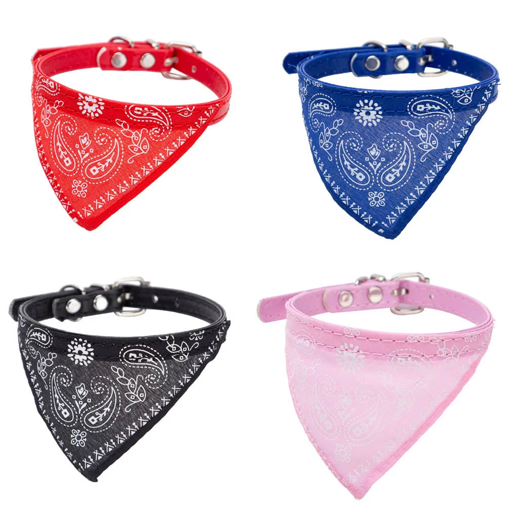 Adjustable Cute Printed Bandana Cat Collar Puppy Dog Cat Scarf Collar Adjustable Triangular Pet Banadana Collar for Kittens