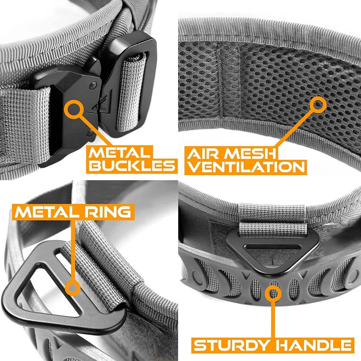 Classic Adjustable Dog Collar, Reflective Training Military Dog Collar, Nylon Heavy Duty Tactical Dog Collar, German Shepherd