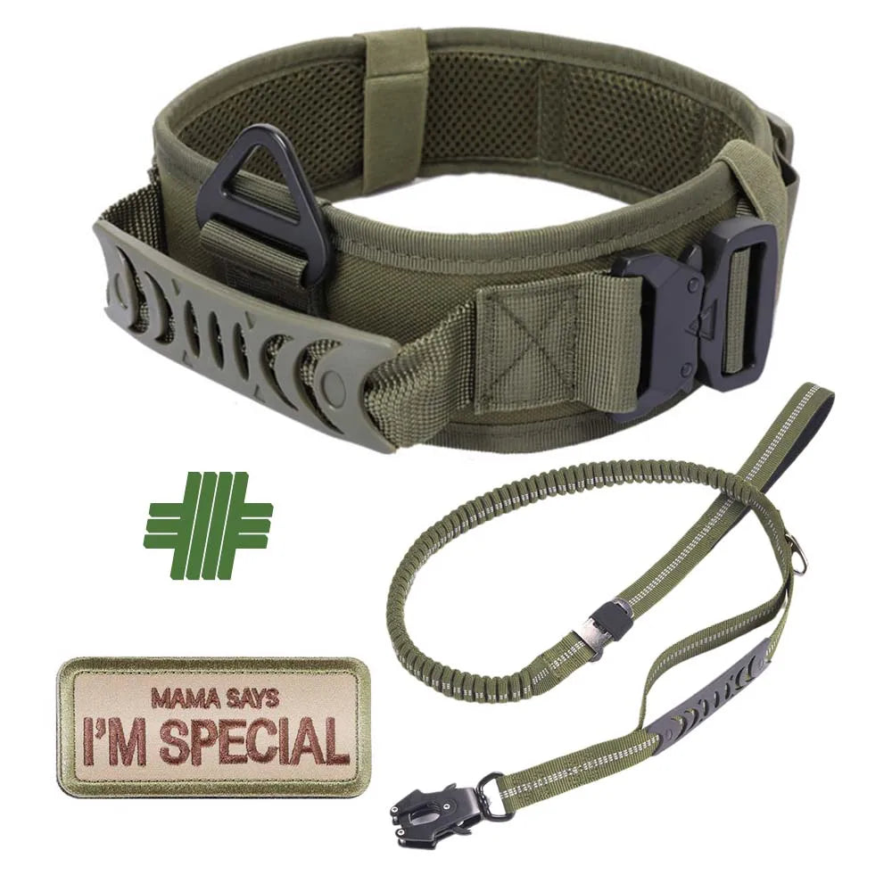 Classic Adjustable Dog Collar, Reflective Training Military Dog Collar, Nylon Heavy Duty Tactical Dog Collar, German Shepherd